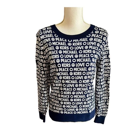 Michael Kors Peace & Love pullover crewneck sweater size small - Picture 1 of 5